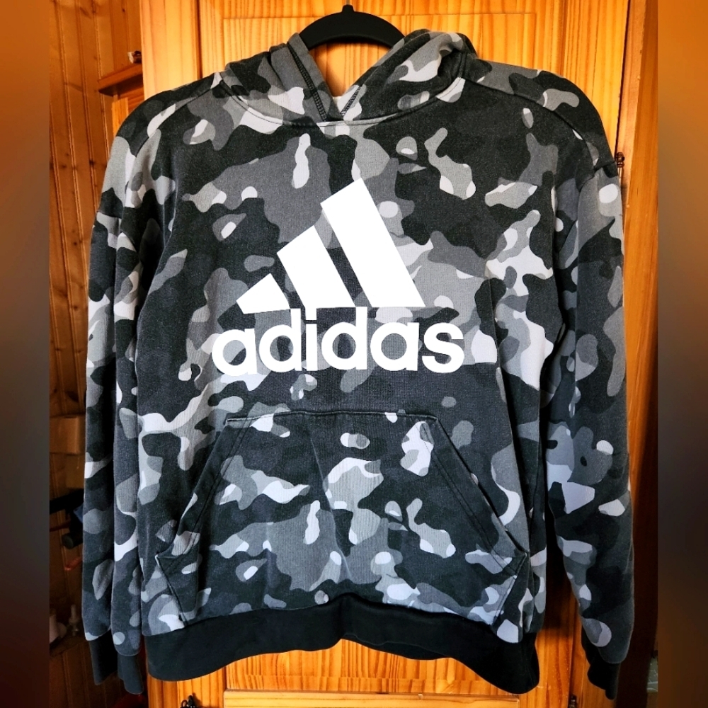 Boys Adidas Camouflage Hoodie - Picture 1 of 9